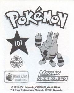 2001 Merlin Pokemon Stickers #101 Wobbuffet Back