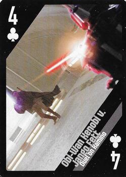 2013 Cartamundi Star Wars Battles Playing Cards #4♣ Obi-Wan Kenobi v. Jango Fett - Duel on Kamino Front