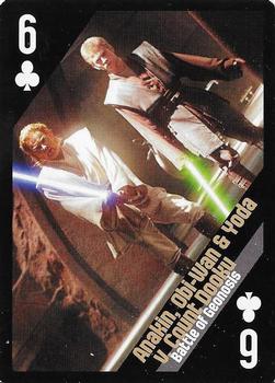 2013 Cartamundi Star Wars Battles Playing Cards #6♣ Anakin, Obi-Wan & Yoda v. Count Dooku - Battle of Geonosis Front