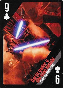 2013 Cartamundi Star Wars Battles Playing Cards #9♣ Darth Vader v. Obi-Wan Kenobi - Duel on Mustafar Front