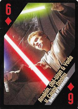 2013 Cartamundi Star Wars Battles Playing Cards #6♦ Anakin, Obi-Wan & Yoda v. Count Dooku - Battle of Geonosis Front