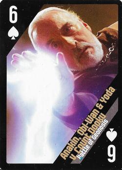 2013 Cartamundi Star Wars Battles Playing Cards #6♠ Anakin, Obi-Wan & Yoda v. Count Dooku - Battle of Geonosis Front