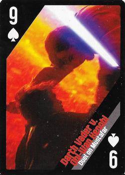 2013 Cartamundi Star Wars Battles Playing Cards #9♠ Darth Vader v. Obi-Wan Kenobi - Duel on Mustafar Front