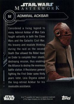 2019 Topps Star Wars Masterwork #52 Admiral Ackbar Back