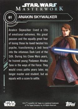 2019 Topps Star Wars Masterwork #61 Anakin Skywalker Back