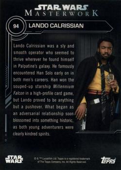 2019 Topps Star Wars Masterwork #94 Lando Calrissian Back