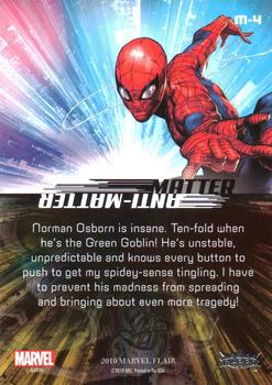 2019 Flair Marvel - Matter #M-4 Spider-Man Back