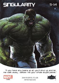 2019 Flair Marvel - Singularity #S-14 Hulk Back