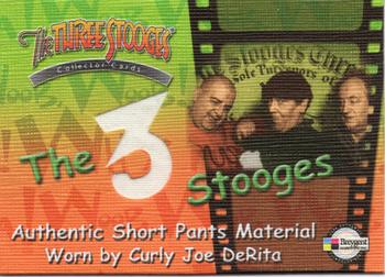 2005 Breygent The Three Stooges - Costumes / Props #C 6 Authentic Short Pants Material Worn by Curly Joe DeRita Front