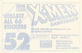 1996 Panini Fleer/SkyBox X-Men Sanctuary Collectible Stickers #52 X-Men Back