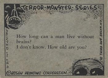1963 Rosan Terror Monsters #46 Zombie Back