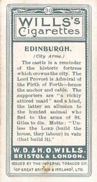 1905 Wills's Borough Arms-1st Series Descriptive #30 Edinburgh Back
