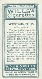 1905 Wills's Borough Arms 2nd Series #64 Westminster Back
