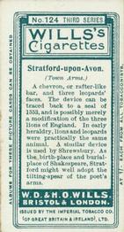 1905 Wills's Borough Arms 3rd Series (Grey) #124 Stratford-upon-Avon Back