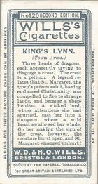 1906 Wills's Borough Arms 3rd Series Second Edition #120 King's Lynn Back