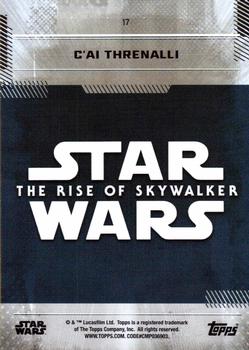 2019 Topps Star Wars: The Rise of Skywalker #17 C'ai Threnalli Back