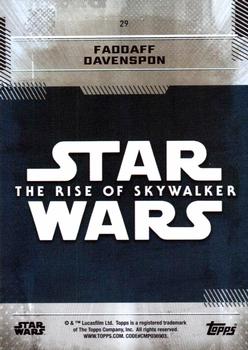2019 Topps Star Wars: The Rise of Skywalker #29 Faddaff Davenspon Back