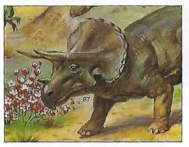 1992 Panini Prehistoric Animals Stickers #87 Triceratops Front