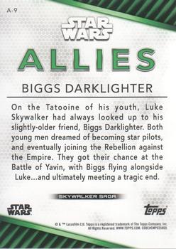 2019 Topps Star Wars Skywalker Saga - Allies #A-9 Biggs Darklighter Back