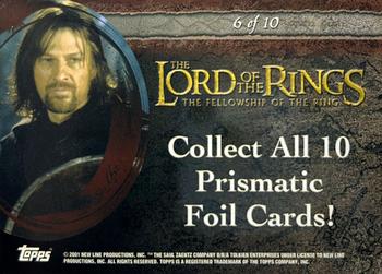 2001 Topps Lord of the Rings: The Fellowship of the Ring - Special Foil #6 Boromir Back