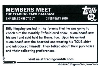 2019 C2Cigars TCDB Business Card - Meet-Ups #M2 suomibear8 / Billy Kingsley Back