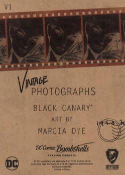 2019 Cryptozoic DC Bombshells Series 3 - Vintage Photographs #V1 Black Canary Back