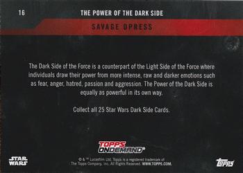 2019 Topps On Demand Set 12: Star Wars: The Power of the Dark Side #16 Savage Opress Back