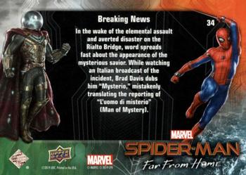 2019 Upper Deck Marvel Spider-Man Far From Home #34 Breaking News Back