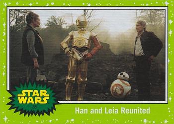 2019 Topps Star Wars Journey to Star Wars The Rise of Skywalker - Green #35 Han and Leia Reunited Front
