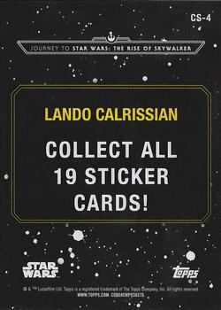 2019 Topps Star Wars Journey to Star Wars The Rise of Skywalker - Character Stickers #CS-4 Lando Calrissian Back