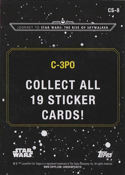 2019 Topps Star Wars Journey to Star Wars The Rise of Skywalker - Character Stickers #CS-8 C-3PO Back