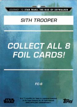 2019 Topps Star Wars Journey to Star Wars The Rise of Skywalker - Foil Character #FC-6 Sith Trooper Back