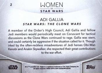 2020 Topps Women of Star Wars #2 Adi Gallia Back