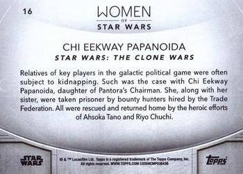 2020 Topps Women of Star Wars #16 Chi Eekway Papanoida Back