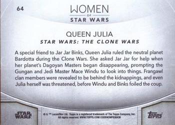 2020 Topps Women of Star Wars #64 Queen Julia Back