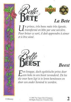1992 Upper Deck Beauty and the Beast (French/Dutch) #2 La Bete Back
