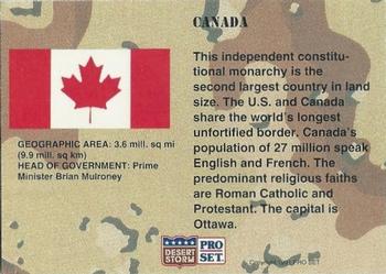 1991 Pro Set Desert Storm - Promos #NNO Canada Back