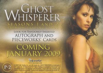 2009 Breygent Ghost Whisperer Seasons 1 & 2 - Inkworks Promos #P-2 Jennifer Love Hewitt Back