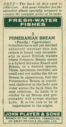 1933 Player's Fresh-Water Fishes #5 Pomeranian Bream Back