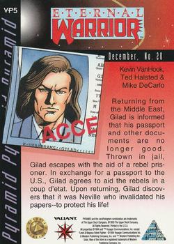 1994 Valiant VP Cards #VP5 Eternal Warrior card inserted in Bloodshot #16 Back
