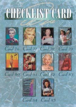 1993 Sports Time Marilyn Monroe - Checklists #4C Checklist #76-100 Front