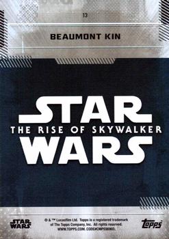 2019 Topps Star Wars: The Rise of Skywalker - Blue #13 Beaumont Kin Back