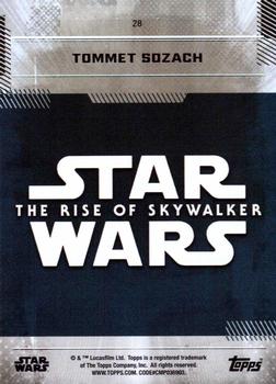 2019 Topps Star Wars: The Rise of Skywalker - Blue #28 Tommet Sozach Back