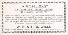 1934 Wills's Animalloys #45 Weasel Back