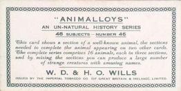 1934 Wills's Animalloys #46 Wolverine Back
