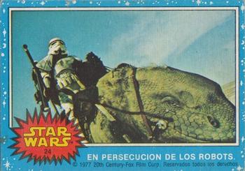 1977 Topps Star Wars (Mexico) #24 En persecución de los robots Front