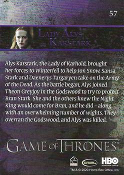 2020 Rittenhouse Game of Thrones Season 8 #57 Lady Alys Karstark Back