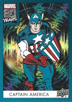 2019 Upper Deck Marvel 80th Anniversary - Color Spike #3 Captain America Front