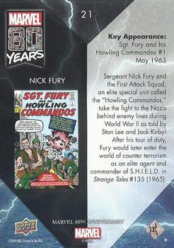 2019 Upper Deck Marvel 80th Anniversary - Color Spike #21 Nick Fury Back
