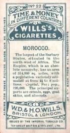 1906 Wills's Time & Money in Different Countries #22 Morocco Back